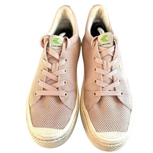 Cariuma Womens Fashion Sneakers Pink Low Top Lace Up Padded Canvas Casual 8 - Picture 6 of 13